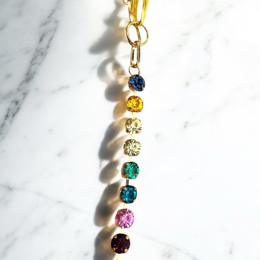Bag charm MultiColor Rhinestone Cupchain & Pendant. - Picture 8 of 14